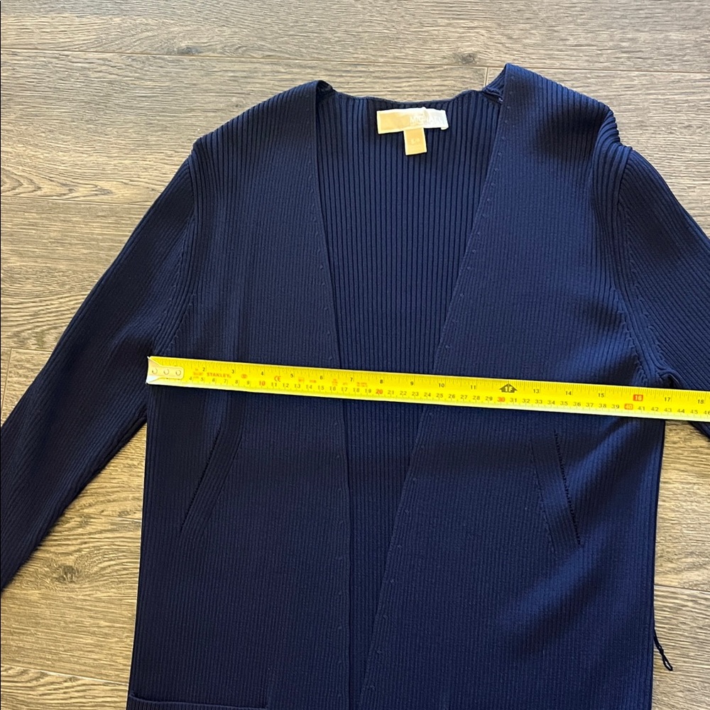 Michael Kors Dark Blue ribbed long Cardigan - Picture 8 of 10